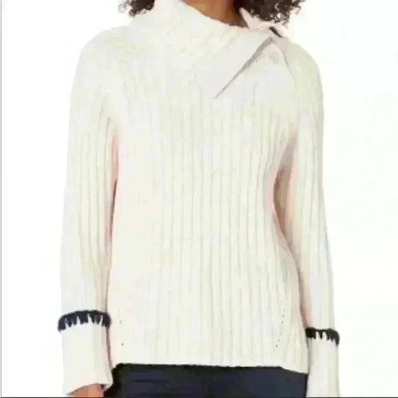NWT Rebecca Taylor Merino Wool Blend Champagne Pink Sweater - Picture 1 of 10